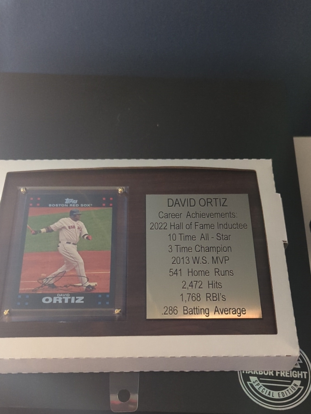 David Ortiz Commemorative Plaque - Brown and Silver